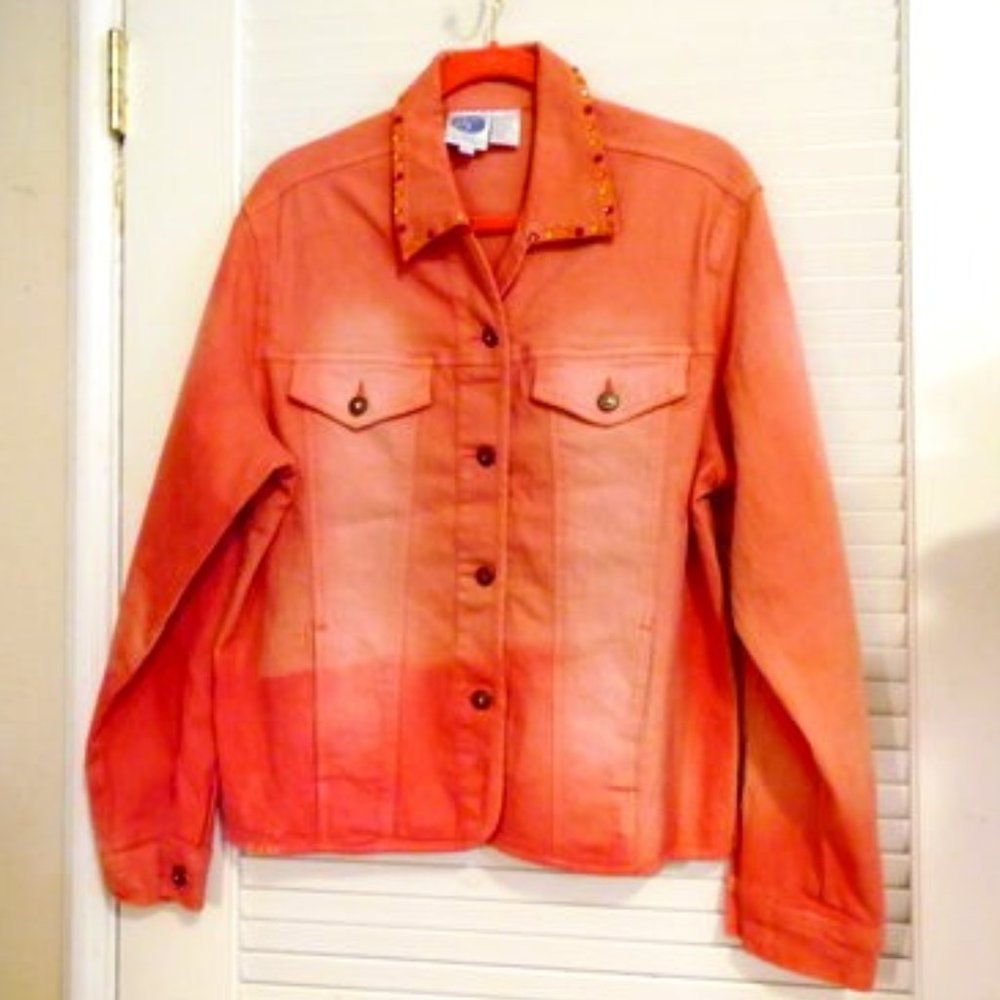 DG2 by Diane Gilman  Embellished Denim Jacket Size Large